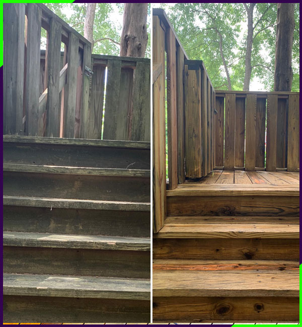 deck stairs before and after