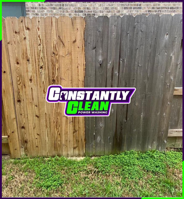 side by side before and after fence photo
