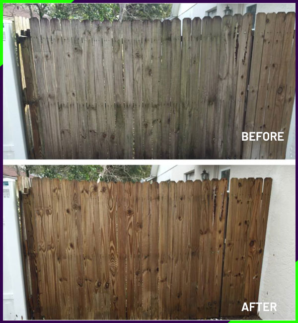before and after photos of fence